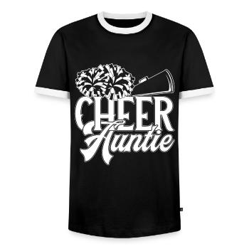 Cheerleading Cheerleading Cheer Auntie - Men's Ringer Shirt - black/white - Front - AI Model Female 172 light (172cm) & AI Model Male 178 light (178cm)