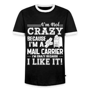Mail Carrier Love Being A Mail Carrier - Men's Ringer Shirt - black/white - Front - AI Model Female 172 light (172cm) & AI Model Male 178 light (178cm)