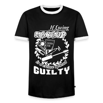 Makeup Artist If Loving Makeup Is Crime - Men's Ringer Shirt - black/white - Front - AI Model Female 172 light (172cm) & AI Model Male 178 light (178cm)