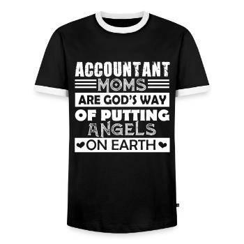 Accountant Accountant Moms - Men's Ringer Shirt - black/white - Front - AI Model Female 172 light (172cm) & AI Model Male 178 light (178cm)