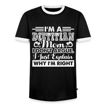 Dietitian I'm A Dietitian Mom - Men's Ringer Shirt - black/white - Front - AI Model Female 172 light (172cm) & AI Model Male 178 light (178cm)