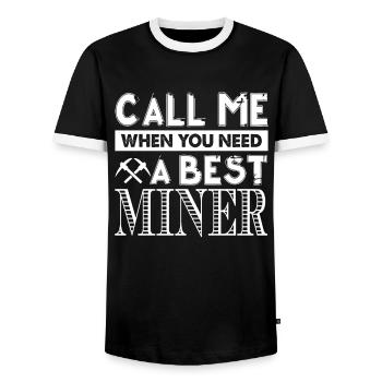 Miner I'm The Best Miner - Men's Ringer Shirt - black/white - Front - AI Model Female 172 light (172cm) & AI Model Male 178 light (178cm)