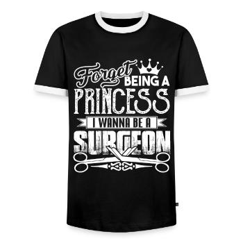 Surgeon I Want To Be A Surgeon - Men's Ringer Shirt - black/white - Front - AI Model Female 172 light (172cm) & AI Model Male 178 light (178cm)