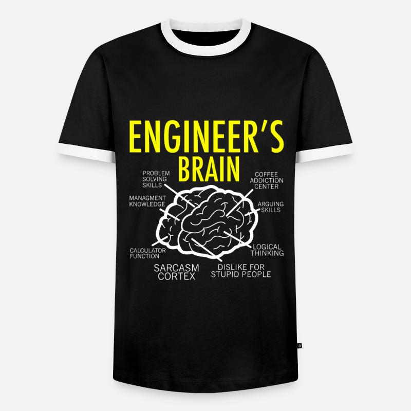 Engineer brain - Men's Ringer Shirt - black/white