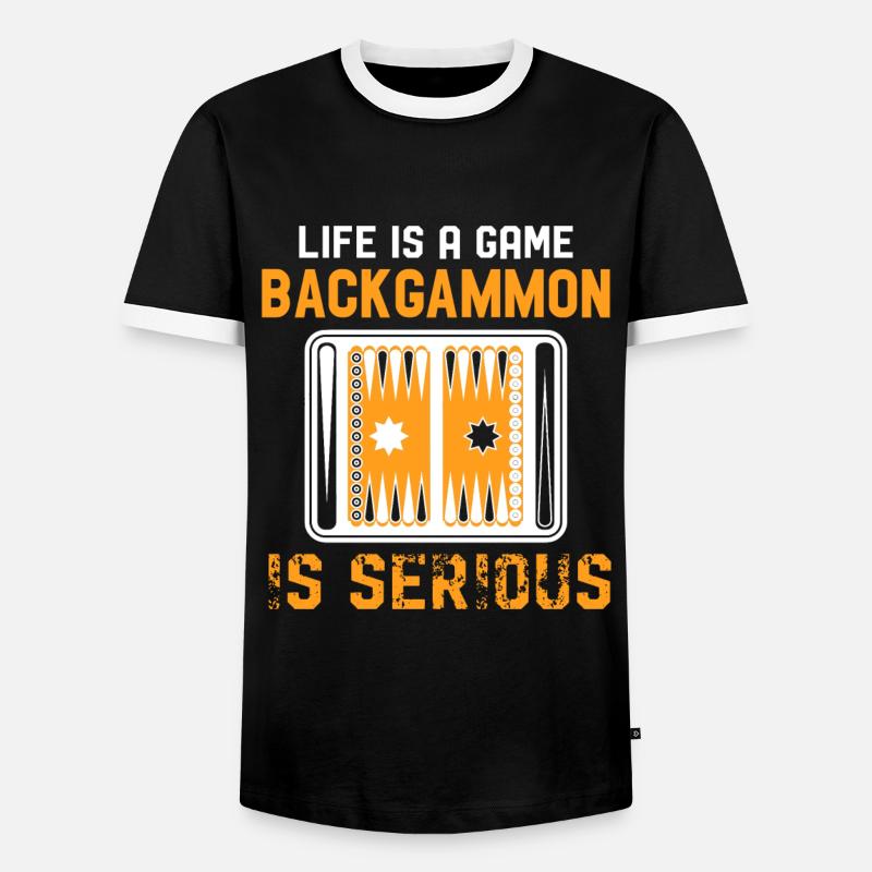 Backgammon Backgammon ist ernst - Männer Kontrast-T-Shirt - Schwarz/Weiß