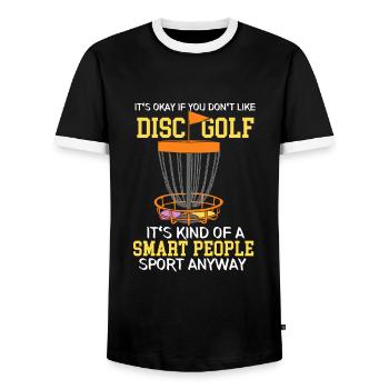 Disc Golfeur Frisbee Disc Golf - T-shirt contrasté Homme - noir/blanc - Devant - AI Model Female 172 light (172cm) & AI Model Male 178 light (178cm)