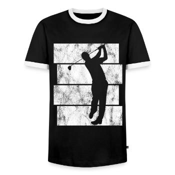 Golfspieler Retro Golfer Golfschläger Golfen Golf - Männer Kontrast-T-Shirt - Schwarz/Weiß - Vorne - AI Model Female 172 light (172cm) & AI Model Male 178 light (178cm)