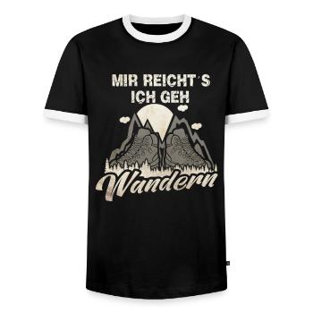 Mir reichts ich geh wandern - Männer Kontrast-T-Shirt - Schwarz/Weiß - Vorne - AI Model Female 172 light (172cm) & AI Model Male 178 light (178cm)