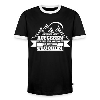 Ich werde nicht aufgeben aber ich werde Fluchen - Männer Kontrast-T-Shirt - Schwarz/Weiß - Vorne - AI Model Female 172 light (172cm) & AI Model Male 178 light (178cm)