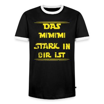 Das Mimimi Stark in dir ist Dein Mimimi Stark Ist - Männer Kontrast-T-Shirt - Schwarz/Weiß - Vorne - AI Model Female 172 light (172cm) & AI Model Male 178 light (178cm)