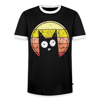 Get out of my way you unnecessary social contact - Men's Ringer Shirt - black/white - Front - AI Model Female 172 light (172cm) & AI Model Male 178 light (178cm)