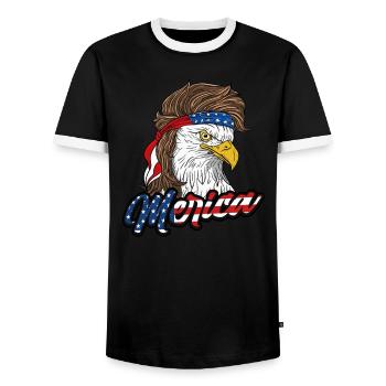 Merica 4e Of July Amérique Usa Aigle Kamala Harris - T-shirt contrasté Homme - noir/blanc - Devant - AI Model Female 172 light (172cm) & AI Model Male 178 light (178cm)