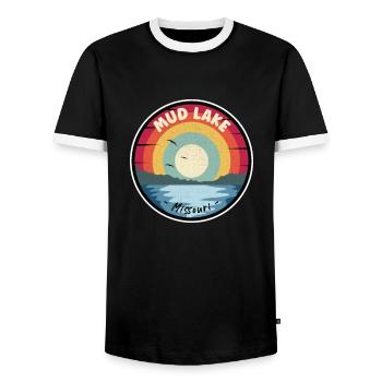 Mud Lake Missouri coloré - T-shirt contrasté Homme - noir/blanc - Devant - AI Model Female 172 light (172cm) & AI Model Male 178 light (178cm)