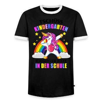 Tschüss Kindergarten Ich Glitzer in der Schule - Männer Kontrast-T-Shirt - Schwarz/Weiß - Vorne - AI Model Female 172 light (172cm) & AI Model Male 178 light (178cm)