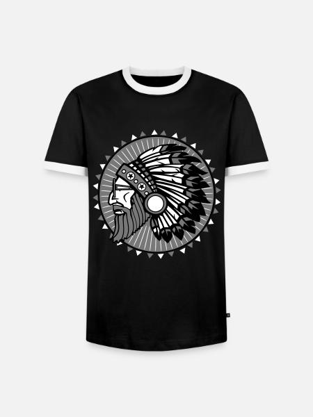Beard indian - Men's Ringer Shirt - black/white