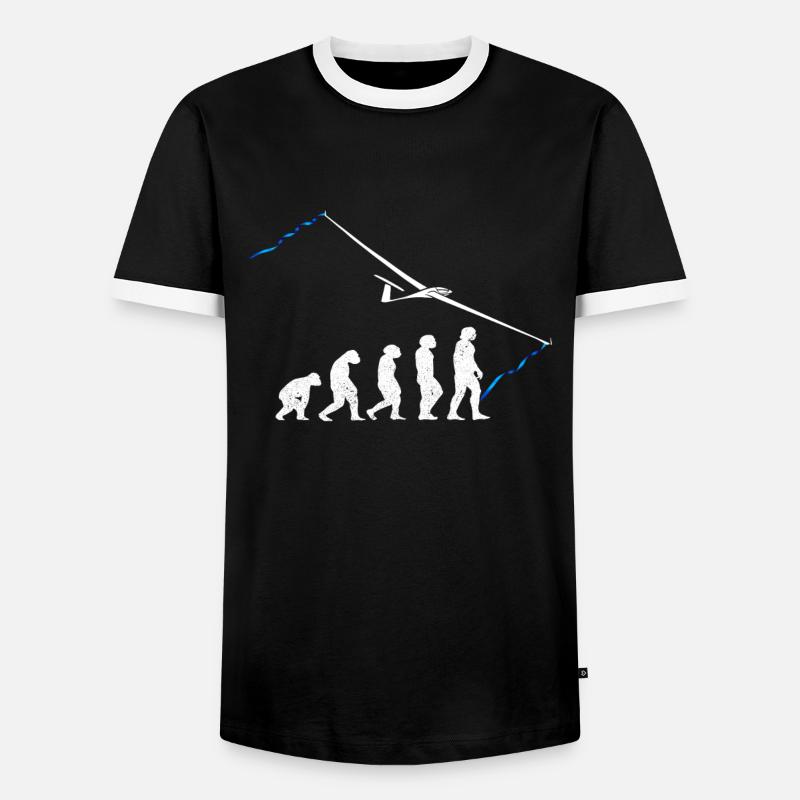 Gliding glider evolution glider - Men's Ringer Shirt - black/white