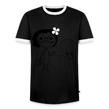 Mädchen - Männer Kontrast-T-Shirt - Schwarz/Weiß - Vorne - AI Model Female 172 light (172cm) & AI Model Male 178 light (178cm)