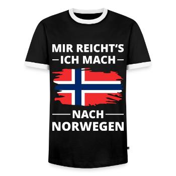 Norwegen Flagge Vintage Urlaub Skandinavien Reise - Männer Kontrast-T-Shirt - Schwarz/Weiß - Vorne - AI Model Female 172 light (172cm) & AI Model Male 178 light (178cm)