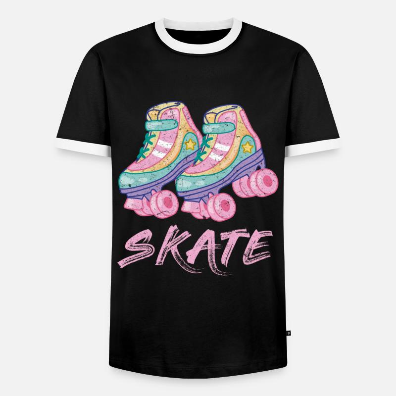 Rollschuh Roller Skate Design - Männer Kontrast-T-Shirt - Schwarz/Weiß