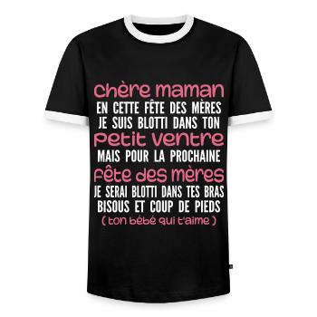 Muttertag für Schwangere - Schwangerschaft - Männer Kontrast-T-Shirt - Schwarz/Weiß - Vorne - AI Model Female 172 light (172cm) & AI Model Male 178 light (178cm)