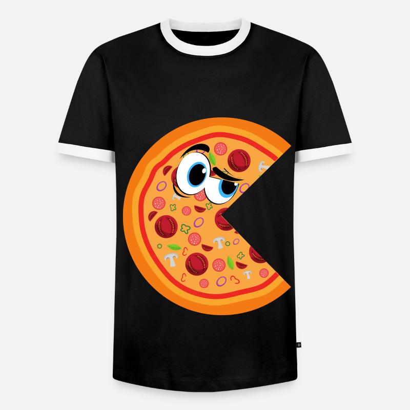 Pizza for couples - Men's Ringer Shirt - black/white
