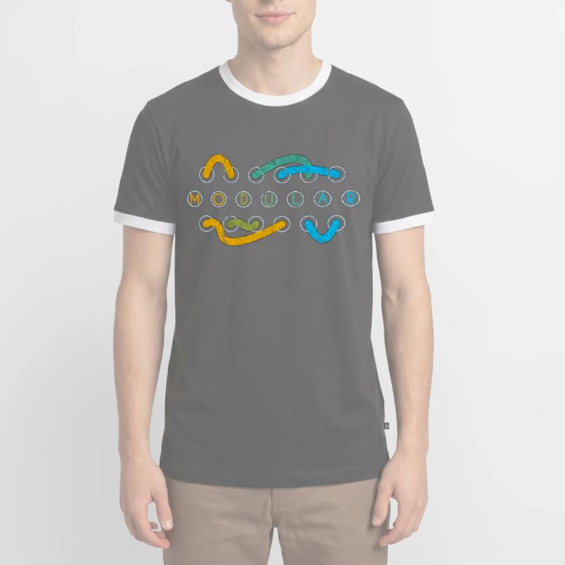 Modular synth patch cable Men's Ringer Shirt