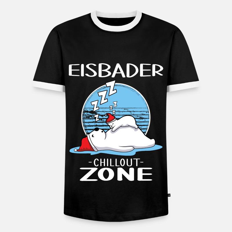 eisbader eisbad-zone winterbader - Männer Kontrast-T-Shirt - Schwarz/Weiß