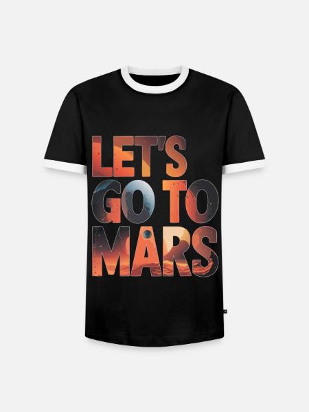 Mars Planet Planeten Sonnensystem - Männer Kontrast-T-Shirt - Schwarz/Weiß