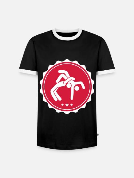 Ringen Wrestling - Männer Kontrast-T-Shirt - Schwarz/Weiß