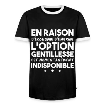Option gentillesse indisponible - T-shirt contrasté Homme - noir/blanc - Devant - AI Model Female 172 light (172cm) & AI Model Male 178 light (178cm)