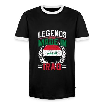 Iraq gift idea - Men's Ringer Shirt - black/white - Front - AI Model Female 172 light (172cm) & AI Model Male 178 light (178cm)