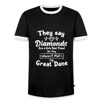 Grand danois - T-shirt contrasté Homme - noir/blanc - Devant - AI Model Female 172 light (172cm) & AI Model Male 178 light (178cm)