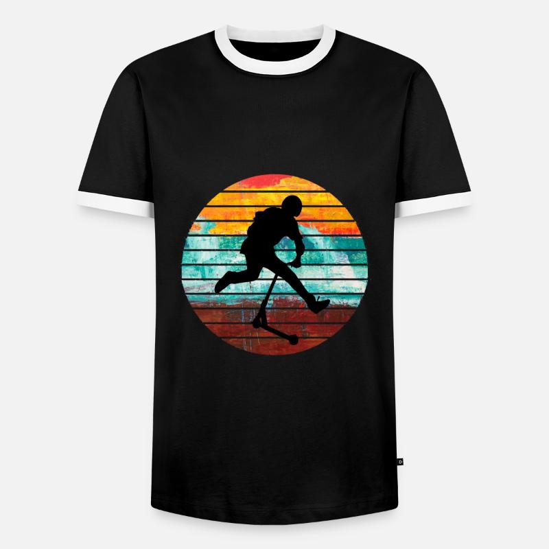 Freestyle-Roller - Männer Kontrast-T-Shirt - Schwarz/Weiß