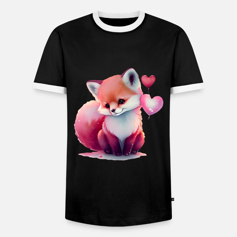 Fox Valentine's Day Gift - Men's Ringer Shirt - black/white