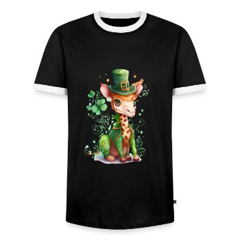 St Paddy's St Patricksday St Patrick Day - Men's Ringer Shirt - black/white - Front - AI Model Female 172 light (172cm) & AI Model Male 178 light (178cm)