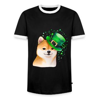 St Paddy’s St Patricksday St Patrick Day - T-shirt contrasté Homme - noir/blanc - Devant - AI Model Female 172 light (172cm) & AI Model Male 178 light (178cm)