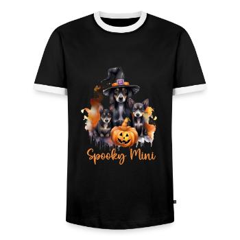Halloween Pumpkin Horror - Men's Ringer Shirt - black/white - Front - AI Model Female 172 light (172cm) & AI Model Male 178 light (178cm)