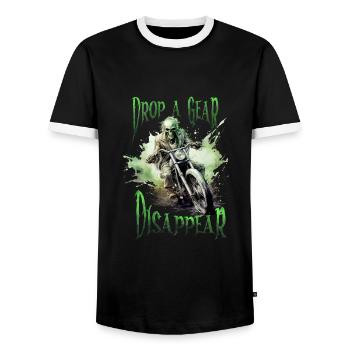 Halloween Pumpkin Horror - Men's Ringer Shirt - black/white - Front - AI Model Female 172 light (172cm) & AI Model Male 178 light (178cm)