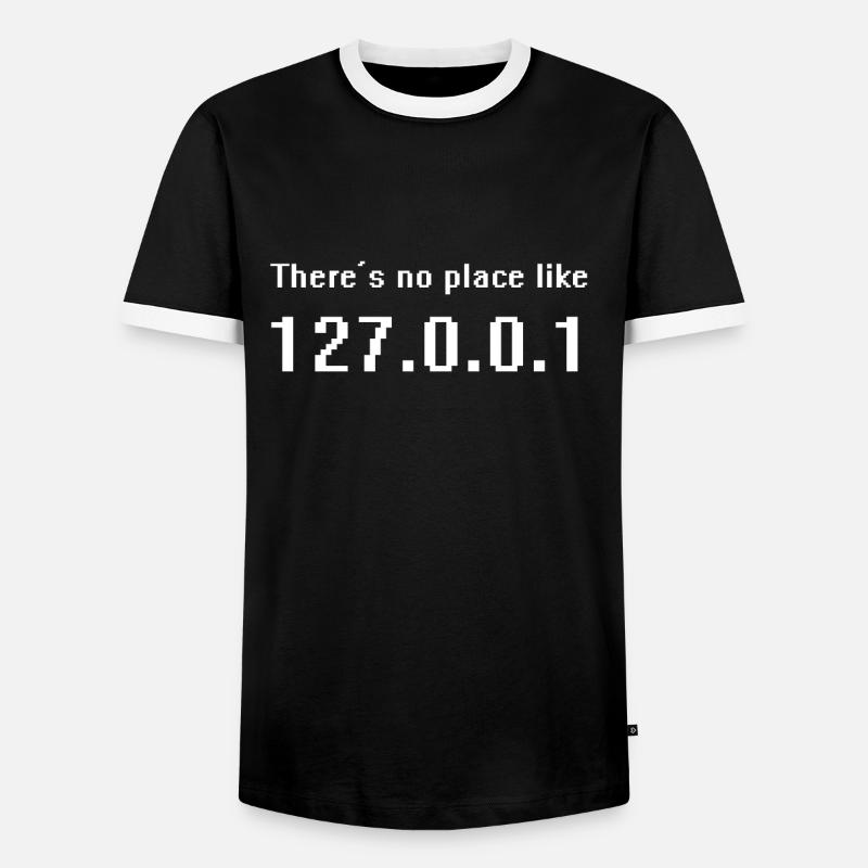 Sysadmin - Localhost 127.0.0.1 - Men's Ringer Shirt - black/white