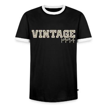 Vintage 1994 Original 1994 Retro 1994 Gift 1994 - Men's Ringer Shirt - black/white - Front - AI Model Female 172 light (172cm) & AI Model Male 178 light (178cm)