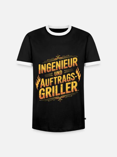 Ingenieur und Auftragsgriller - Männer Kontrast-T-Shirt - Schwarz/Weiß