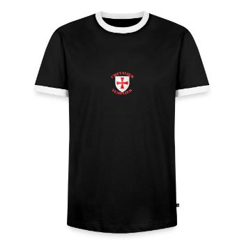 TEMPLIER - T-shirt contrasté Homme - noir/blanc - Devant - AI Model Female 172 light (172cm) & AI Model Male 178 light (178cm)