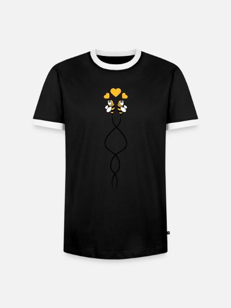 Bees Love - Men's Ringer Shirt - black/white