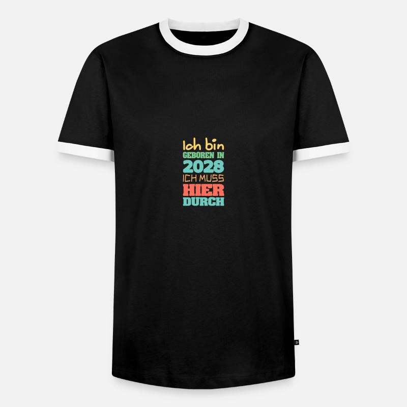 Bin 2028 - Männer Kontrast-T-Shirt - Schwarz/Weiß