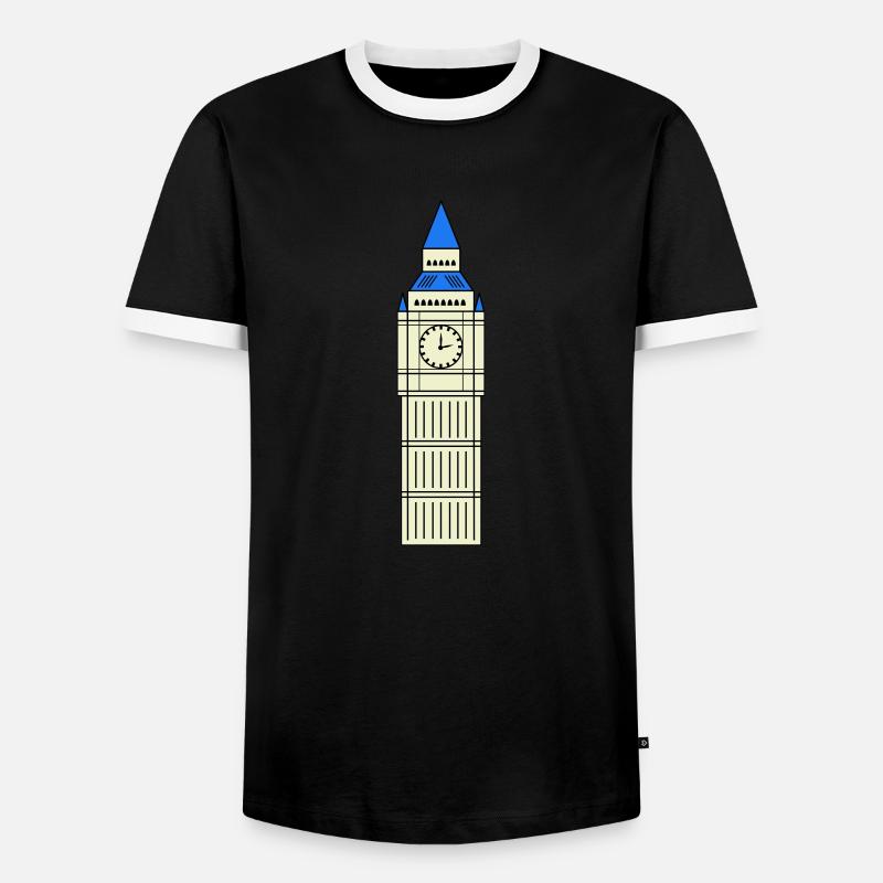 big ben design - Männer Kontrast-T-Shirt - Schwarz/Weiß