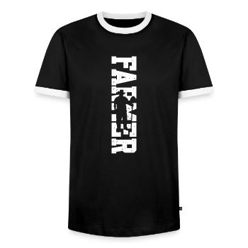 Farmer Worm Compost Compost Cadeau des femmes Dicton - T-shirt contrasté Homme - noir/blanc - Devant - AI Model Female 172 light (172cm) & AI Model Male 178 light (178cm)
