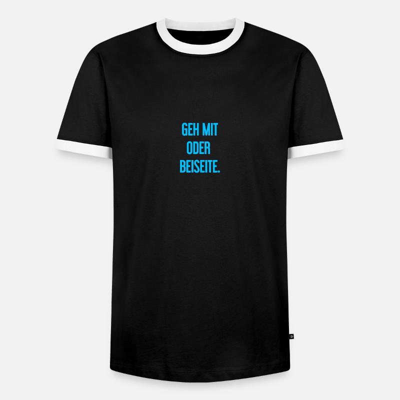 Geh mit oder beiseite - Männer Kontrast-T-Shirt - Schwarz/Weiß