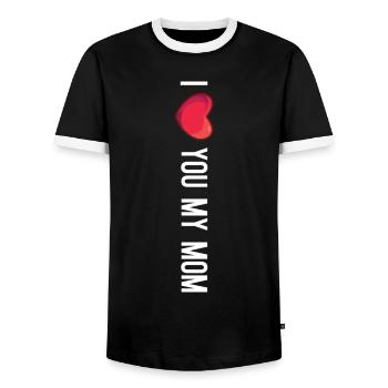 I love you my mom - Mother Day - Männer Kontrast-T-Shirt - Schwarz/Weiß - Vorne - AI Model Female 172 light (172cm) & AI Model Male 178 light (178cm)