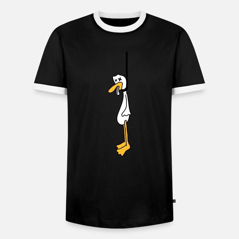 Hanged Duck - Men's Ringer Shirt - black/white
