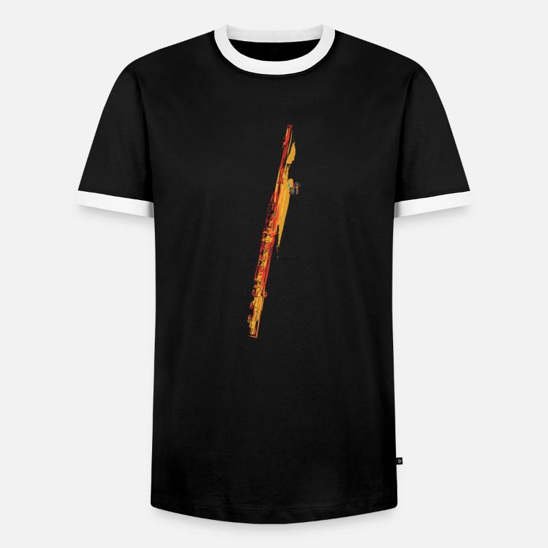 Querflöte - Männer Kontrast-T-Shirt - Schwarz/Weiß